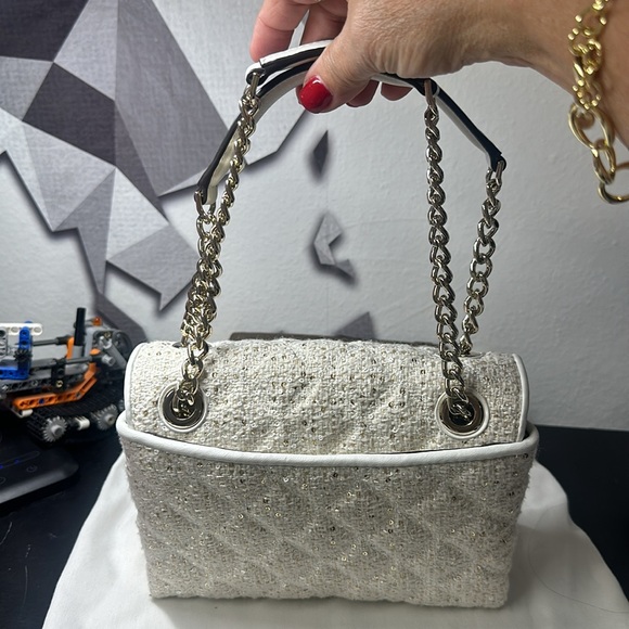 Kate Spade Sequin Tweed Crossbody Bag off-white/light beige quilted w sequins - Picture 4 of 11